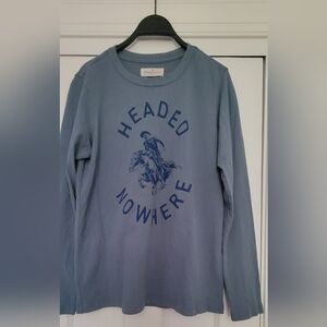 Imogene & Willie NWOT Blue Headed Nowhere Cowboy Long Sleeved Tee Medium